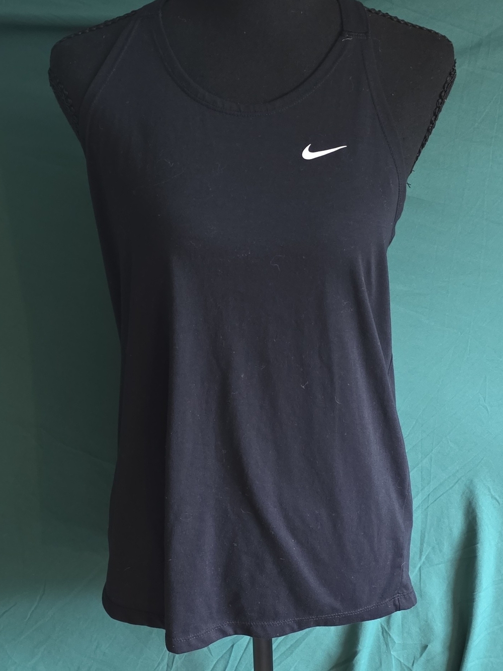Nike Black Athletic Racerback Tank with White Swoosh
